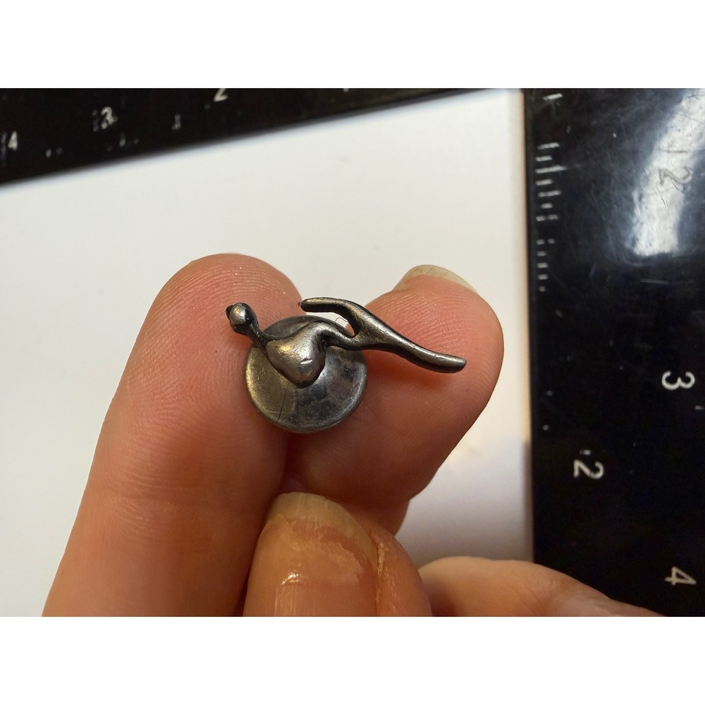 JORJ Silver Tone Abstract Modernist Lapel Pin Small Sculptural Bird Tie Tac